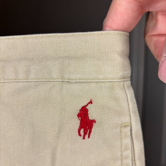 RALPH LAUREN SPORT Tan Shorts Womens 14 Chino Pockets Logo 100% Cotton Casual - Picture 7 of 7